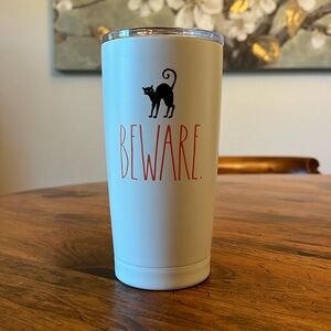 Rae Dunn White Beware Travel Mug 17 oz 2021
